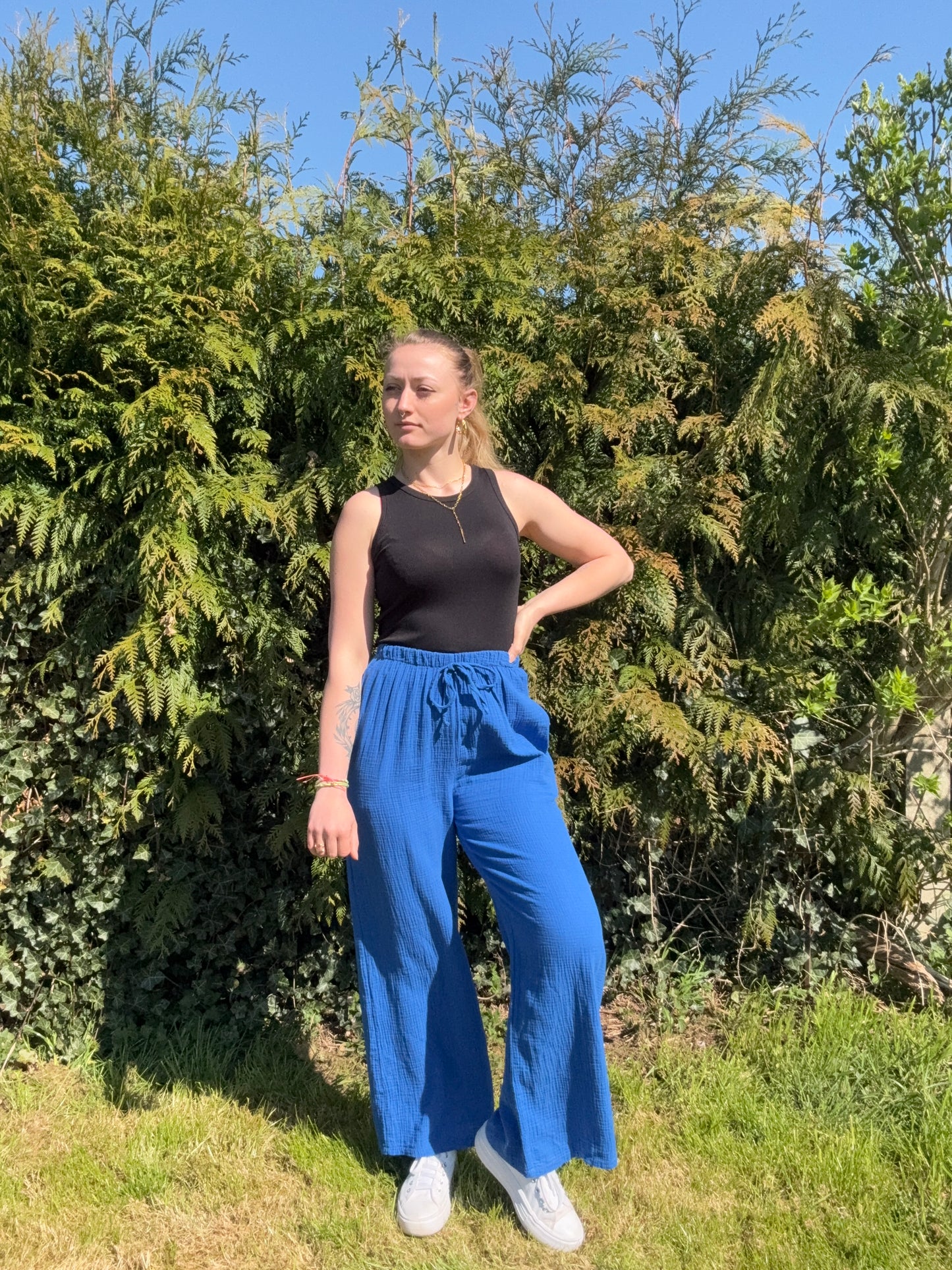 Pantalon en gaz de coton