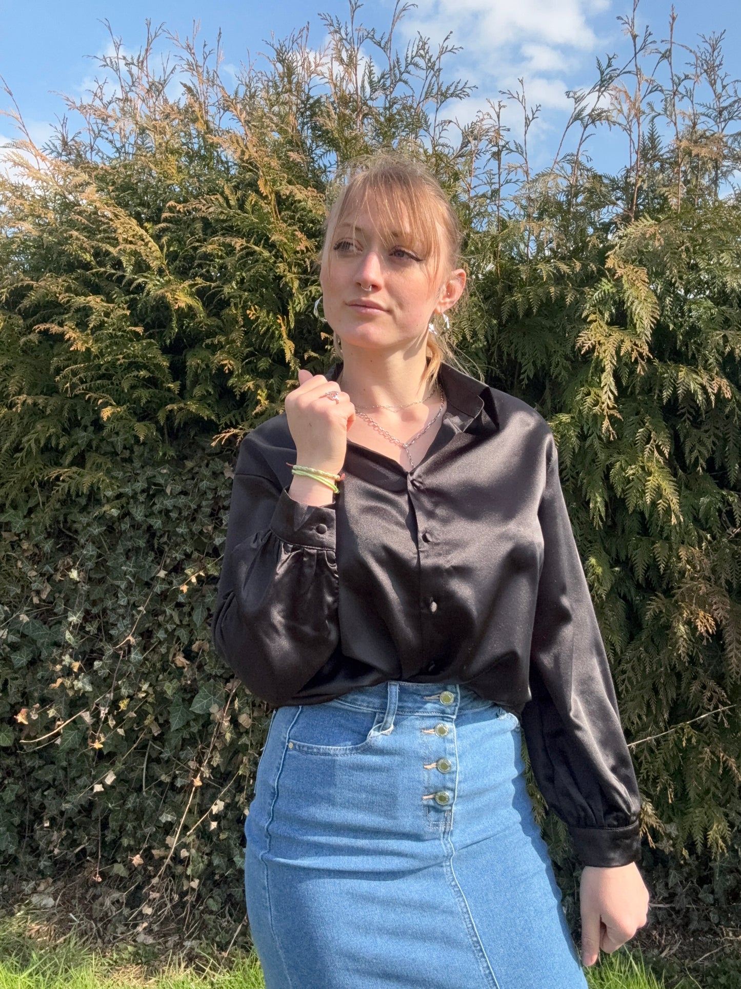 Blouse satinée
