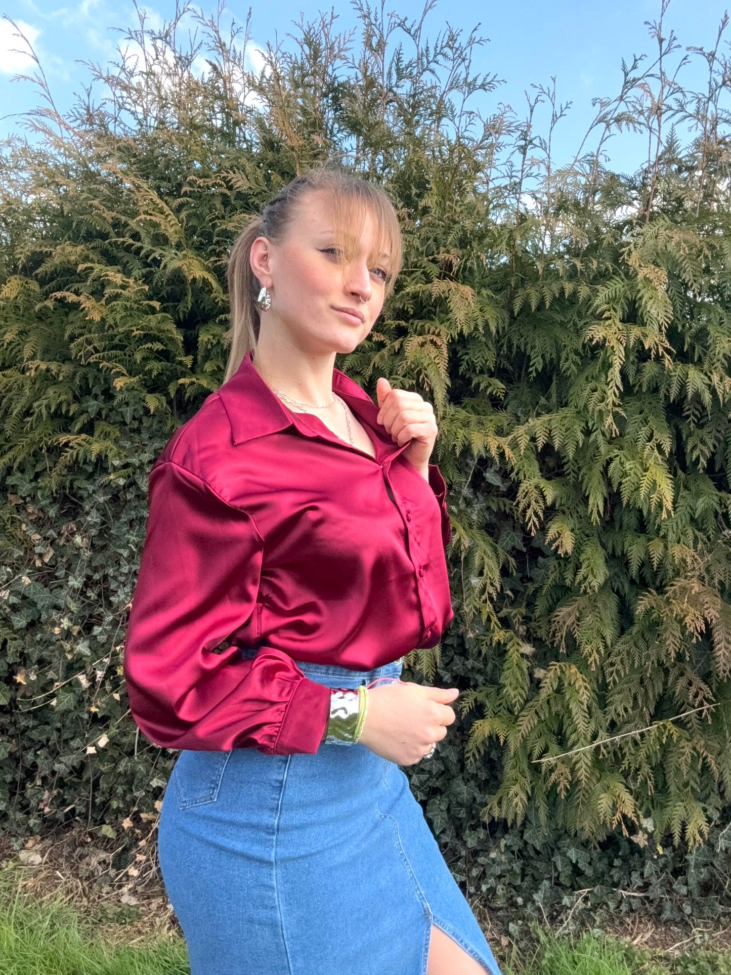 Blouse satinée