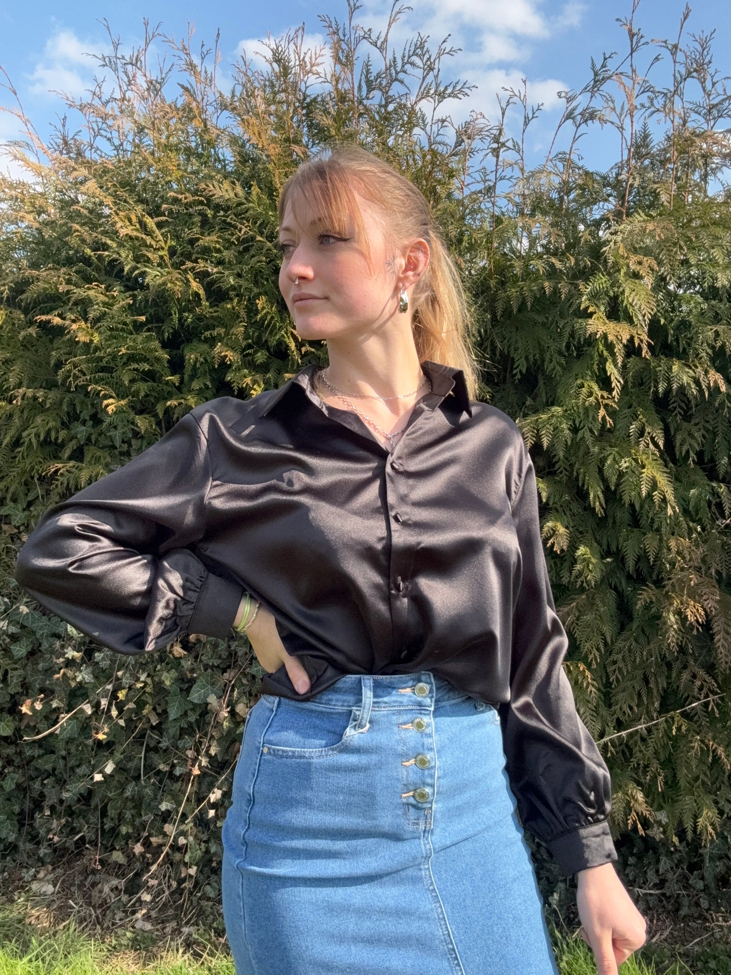 Blouse satinée
