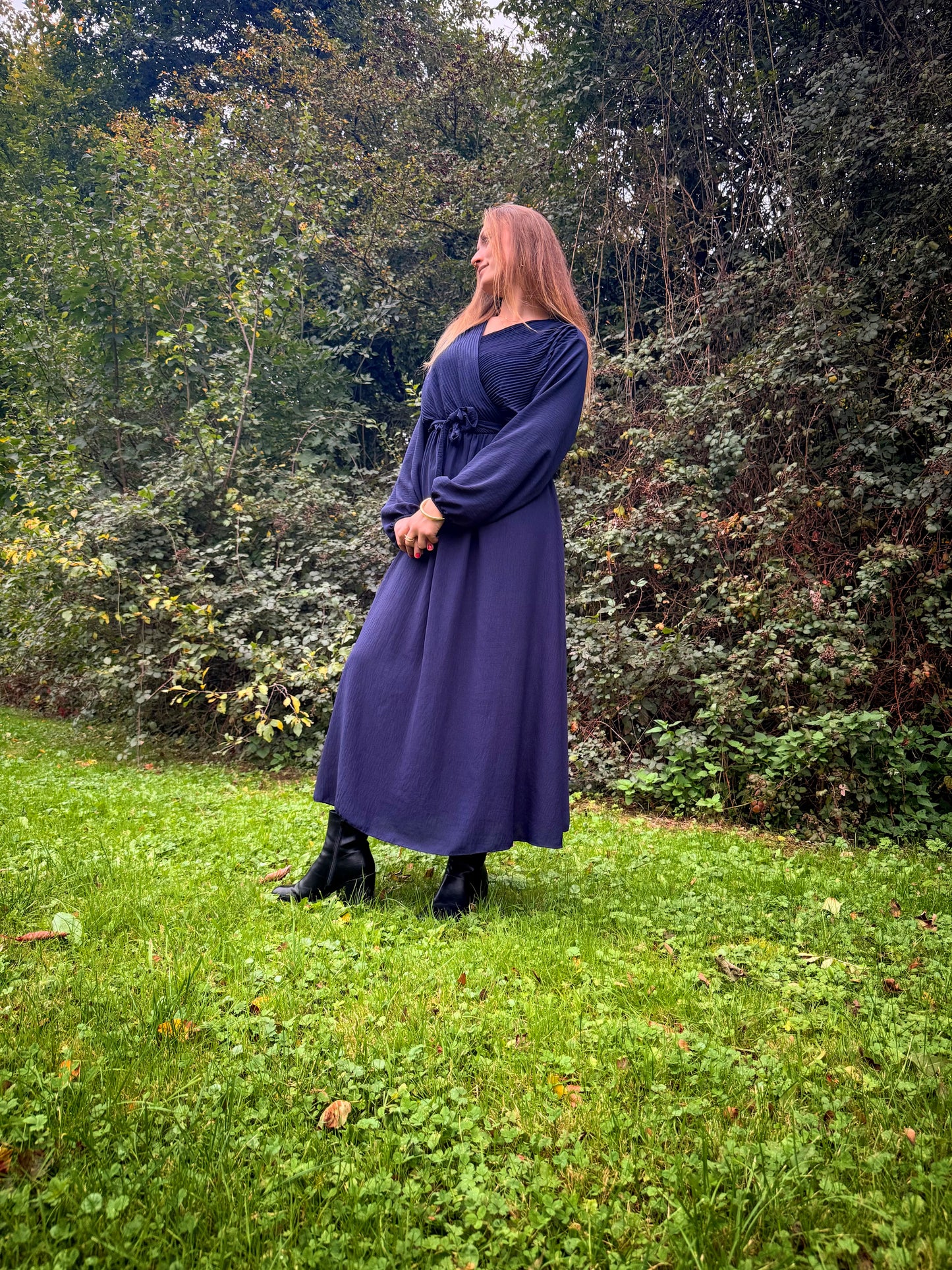 Robe longue bleue