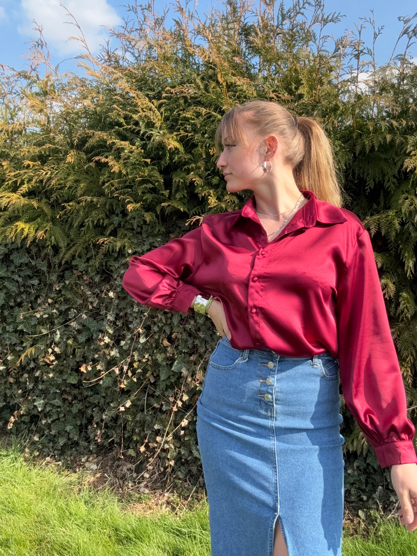 Blouse satinée
