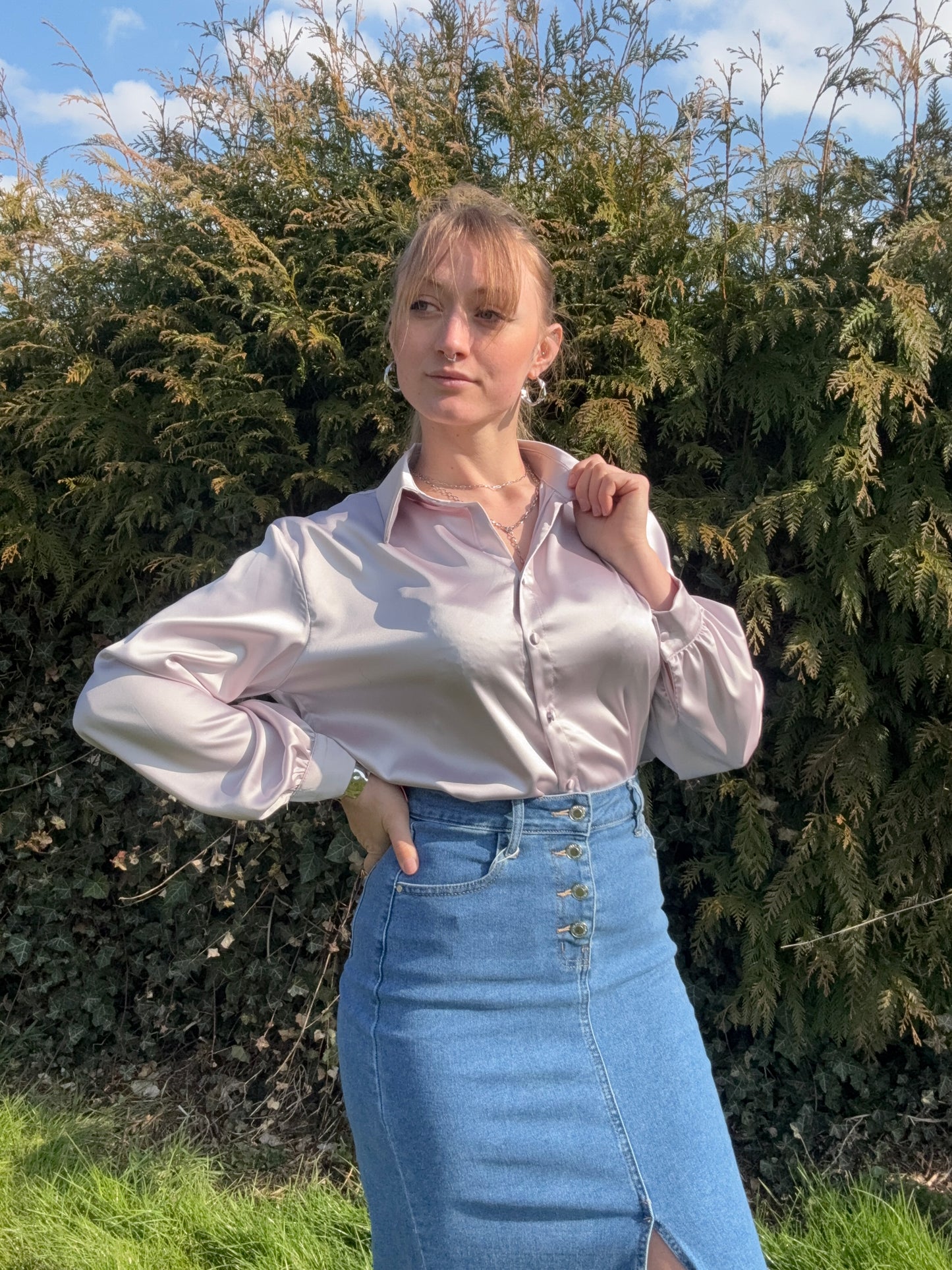 Blouse satinée