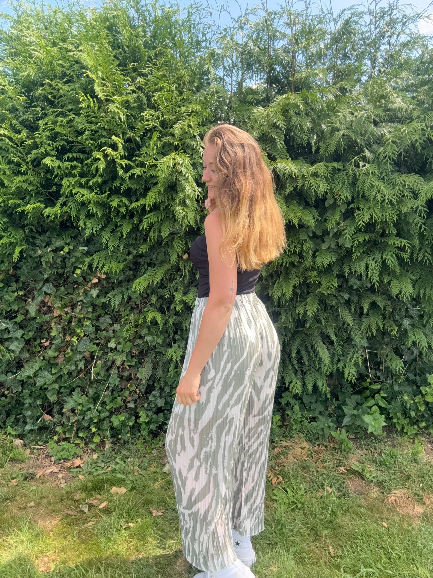 Pantalon Plissé Vert