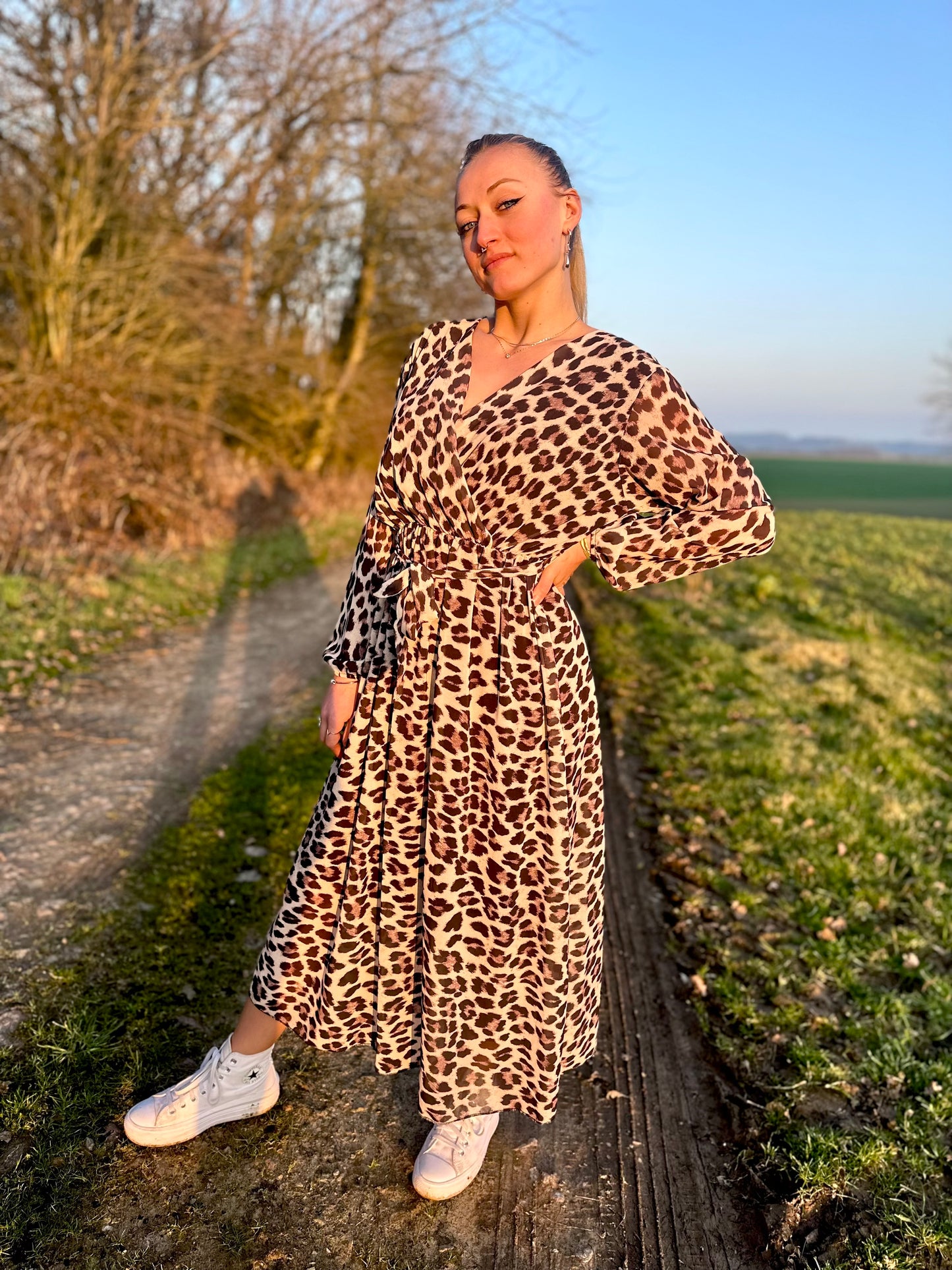 Robe longue léopard