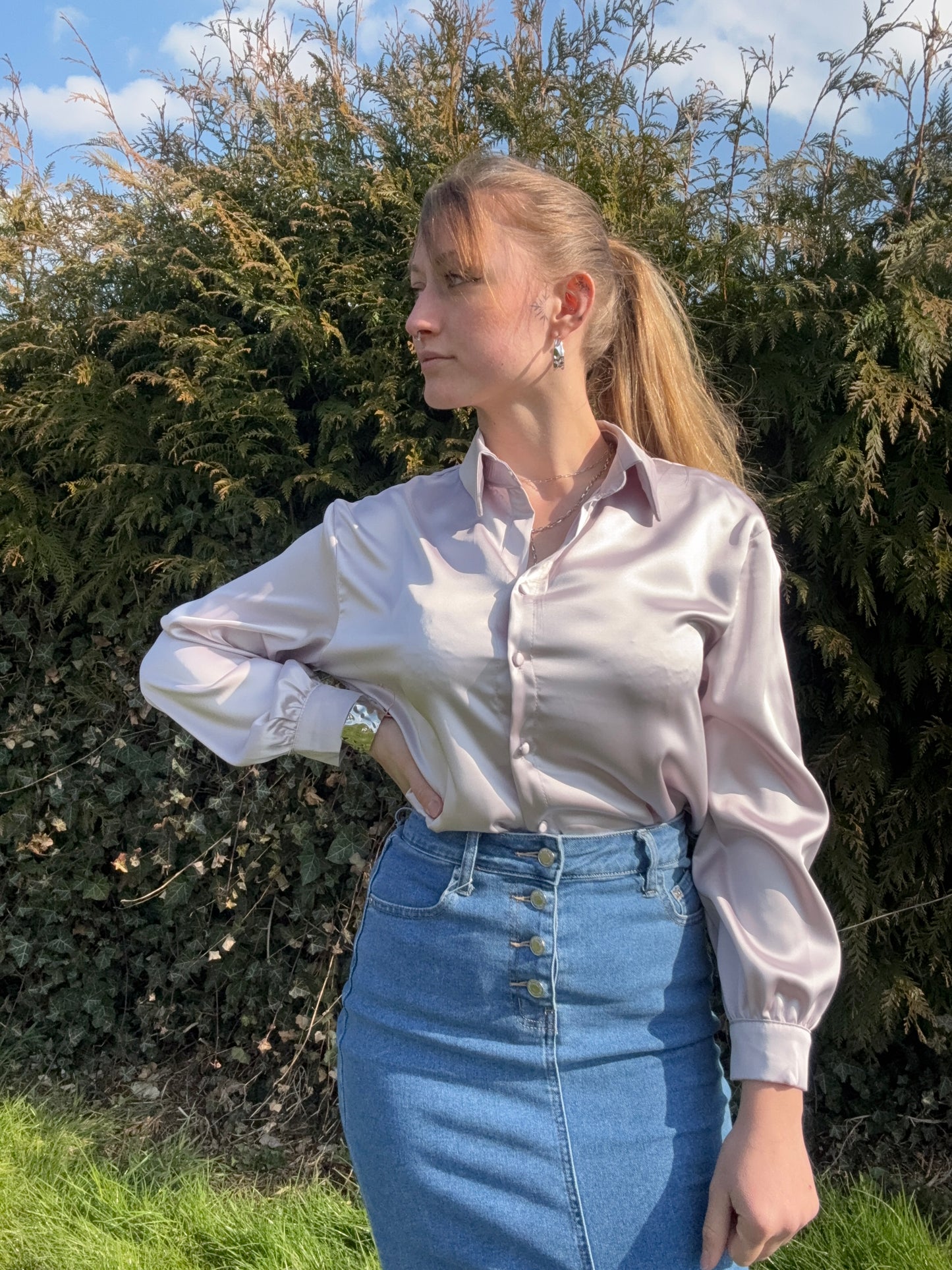 Blouse satinée