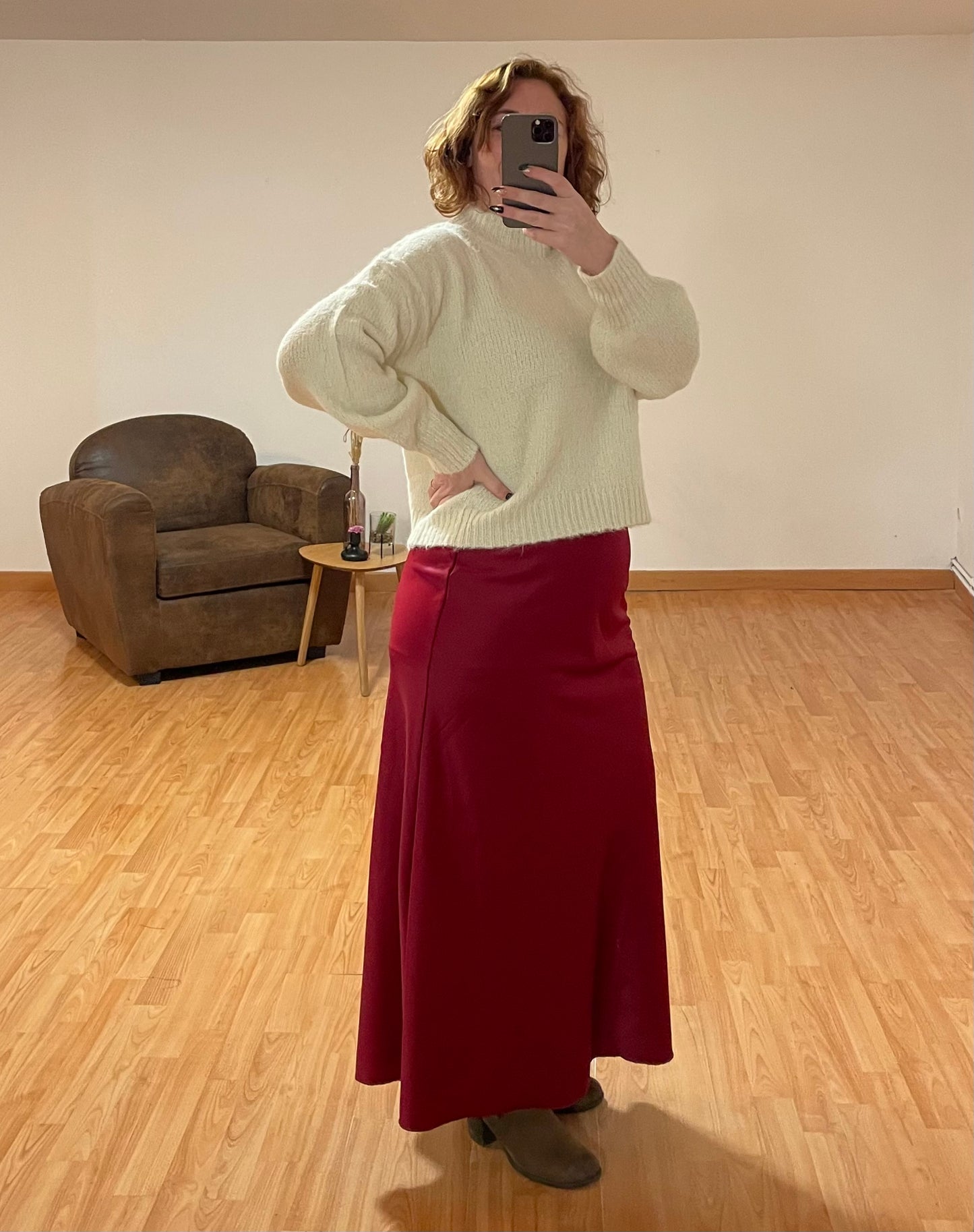 Jupe effet satin 3coloris