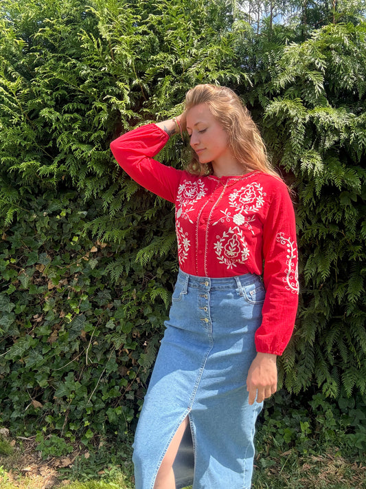 Blouse Bohème Rouge
